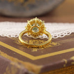 Lade Bild in die Galerieansicht, Oval Cut Moss Agate Halo Engagement Ring - LGG Jewelry