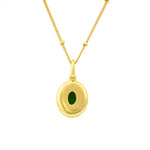 Lade Bild in die Galerieansicht, Oval Diopside &amp; Nacre Pendant Necklace - LGG Jewelry