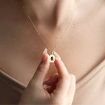 Lade Bild in die Galerieansicht, Oval Diopside &amp; Nacre Pendant Necklace - LGG Jewelry