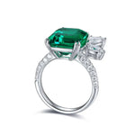 Lade Bild in die Galerieansicht, Pear Cluster 6.5 Ct Lab Emerald Double Four Prongs Engagement Ring - LGG Jewelry