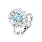 Lade Bild in die Galerieansicht, Pear Cut Lab Paraiba Pear Cluster Engagement Ring - LGG Jewelry