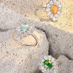 Lade Bild in die Galerieansicht, Pear Cut Lab Paraiba Pear Cluster Engagement Ring - LGG Jewelry