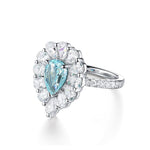 Lade Bild in die Galerieansicht, Pear Cut Lab Paraiba Pear Cluster Engagement Ring - LGG Jewelry