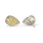 Lade Bild in die Galerieansicht, Pear-Shaped Yellow Diamond Stud Earrings - LGG Jewelry