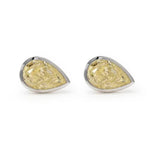Lade Bild in die Galerieansicht, Pear-Shaped Yellow Diamond Stud Earrings - LGG Jewelry