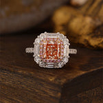 Lade Bild in die Galerieansicht, Pink Halo 1.54 Ct Radiant Cut Fancy Pink Lab Diamond Cluster Engagement Ring - LGG Jewelry
