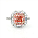 Lade Bild in die Galerieansicht, Pink Halo 1.54 Ct Radiant Cut Fancy Pink Lab Diamond Cluster Engagement Ring - LGG Jewelry