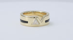 Load and play video in Gallery viewer, Triangular Black Moissanite Ring