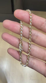 Load and play video in Gallery viewer, Twisted Rope Pattern 18K Solid Gold Bracelet | Vintage Sculpted Stacking Bracelet