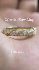Video in der Galerie-Ansicht laden und abspielen, [Group Order Sale] Celestial Flow Ring