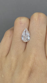 Load and play video in Gallery viewer, Pear Cut Lab Diamond 3.073 Ct G VS
