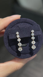 Video in der Galerie-Ansicht laden und abspielen, 18K Solid Yellow Gold Vertical Drop Link Lab‑Grown Diamond Earrings