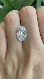 Load and play video in Gallery viewer, IGI Certified Oval Cut OMC 5.07 Ct Lab Diamond F VG VS1 Clarity