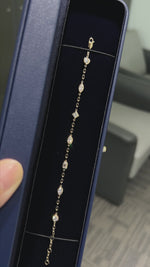 Load and play video in Gallery viewer, 18K Yellow Gold Mixed‑Cut Bezel‑Set Lab‑Grown Diamond Station Bracelet