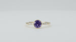 Charger et lire la vidéo dans la visionneuse de galerie, Round Purple Sapphire Engagement Ring