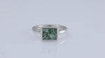 Load and play video in Gallery viewer, 6*8mm Rectangular Moss Agate Solitaire Ring
