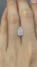 Load and play video in Gallery viewer, Pear Cut Lab Diamond 1.763CT FG VS
