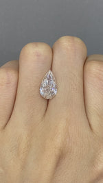 Load and play video in Gallery viewer, Pear Cut Lab Diamond 3.102 Ct JK VS
