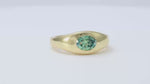 Load and play video in Gallery viewer, Green Moissanite Oval Signet Ring - 925 Sterling Silver Gold Plated Statement Ring