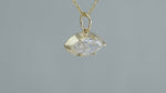 Load and play video in Gallery viewer, East-west 1.5 Ct OMC Marquise cut Lab diamond Matte Gold Bezel &amp; prongs pendant Necklace

