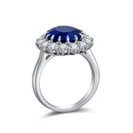 Lade Bild in die Galerieansicht, Princess Diana Inspired Luxury 6.5 Ct Oval Lab Blue Sapphire Engagement Ring - LGG Jewelry