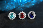 Lade Bild in die Galerieansicht, Princess Diana Inspired Luxury 6.5 Ct Oval Lab Blue Sapphire Engagement Ring - LGG Jewelry
