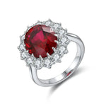 Lade Bild in die Galerieansicht, Princess Diana Inspired Luxury 6.5 Ct Oval Lab Ruby Engagement Ring - LGG Jewelry