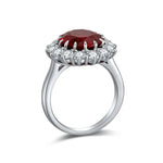 Lade Bild in die Galerieansicht, Princess Diana Inspired Luxury 6.5 Ct Oval Lab Ruby Engagement Ring - LGG Jewelry