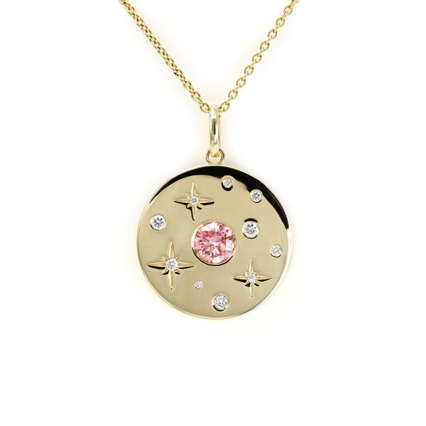 星星狗牌粉钻镶项链 - LGG Jewelry