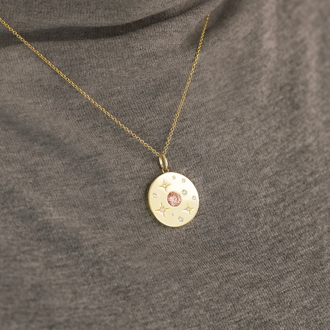 星星狗牌粉钻镶项链 - LGG Jewelry