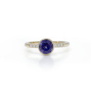 Round Purple Sapphire Engagement Ring - LGG Jewelry