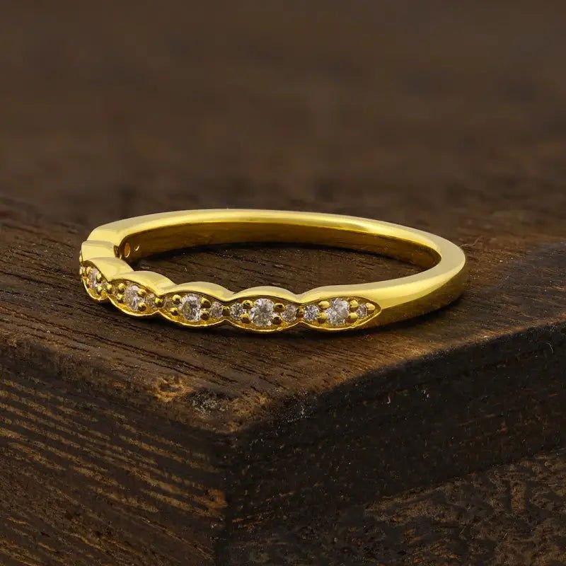 Scalloped Round Cut Lab Diamond Wedding Band - LGG Jewelry
