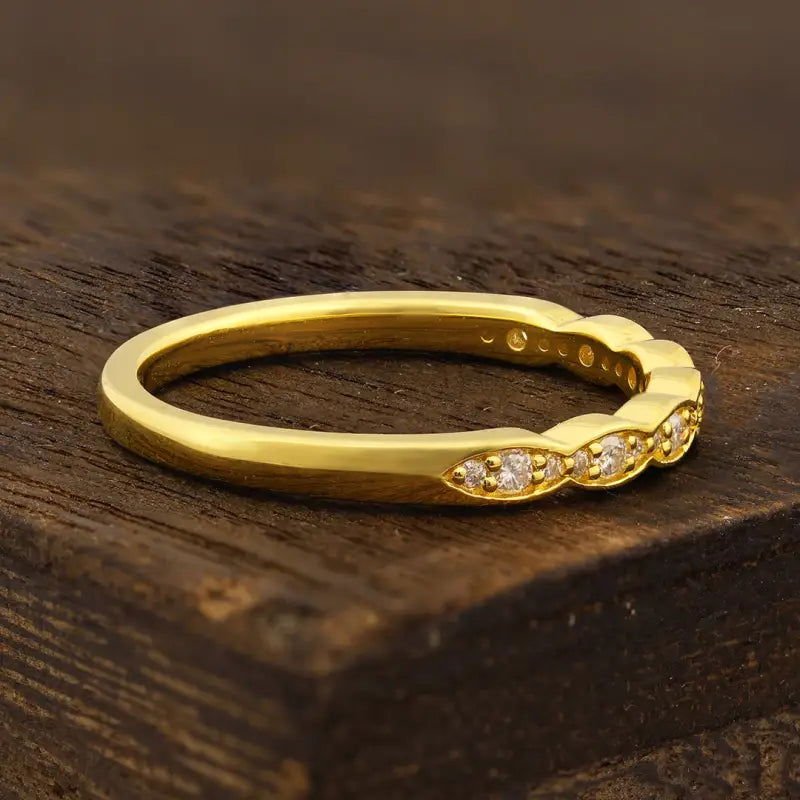 Scalloped Round Cut Lab Diamond Wedding Band - LGG Jewelry
