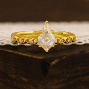 Six Prongs Kite Cut Moissanite Engagement Ring - LGG Jewelry
