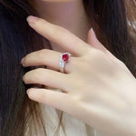 Lade Bild in die Galerieansicht, Split Shank 2 Ct Emerald Cut Lab Ruby Engagement Ring - LGG Jewelry