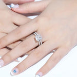 Lade Bild in die Galerieansicht, Split Shank 3 Ct Cushion Shape Lab Diamond Halo Half Pave Engagement Ring - LGG Jewelry