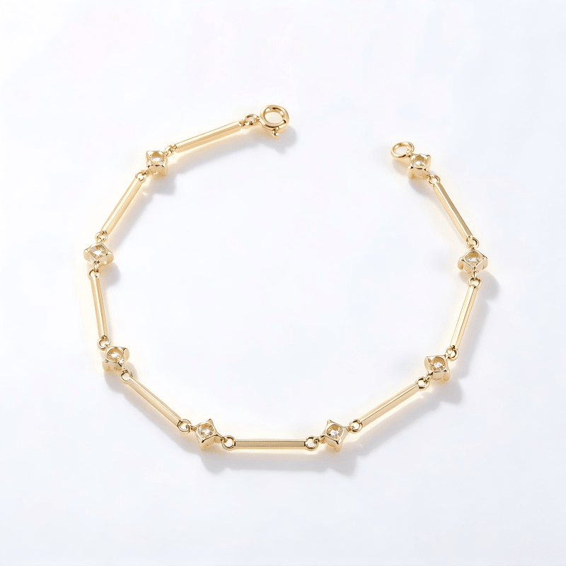 The Starlight Interlude | 14K Gold Lab-Grown Diamond Station Bracelet - LGG Jewelry