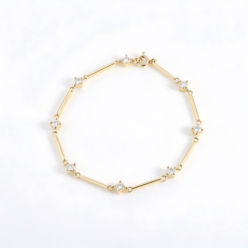 The Starlight Interlude | 14K Gold Lab-Grown Diamond Station Bracelet - LGG Jewelry