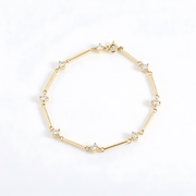The Starlight Interlude | 14K Gold Lab-Grown Diamond Station Bracelet - LGG Jewelry
