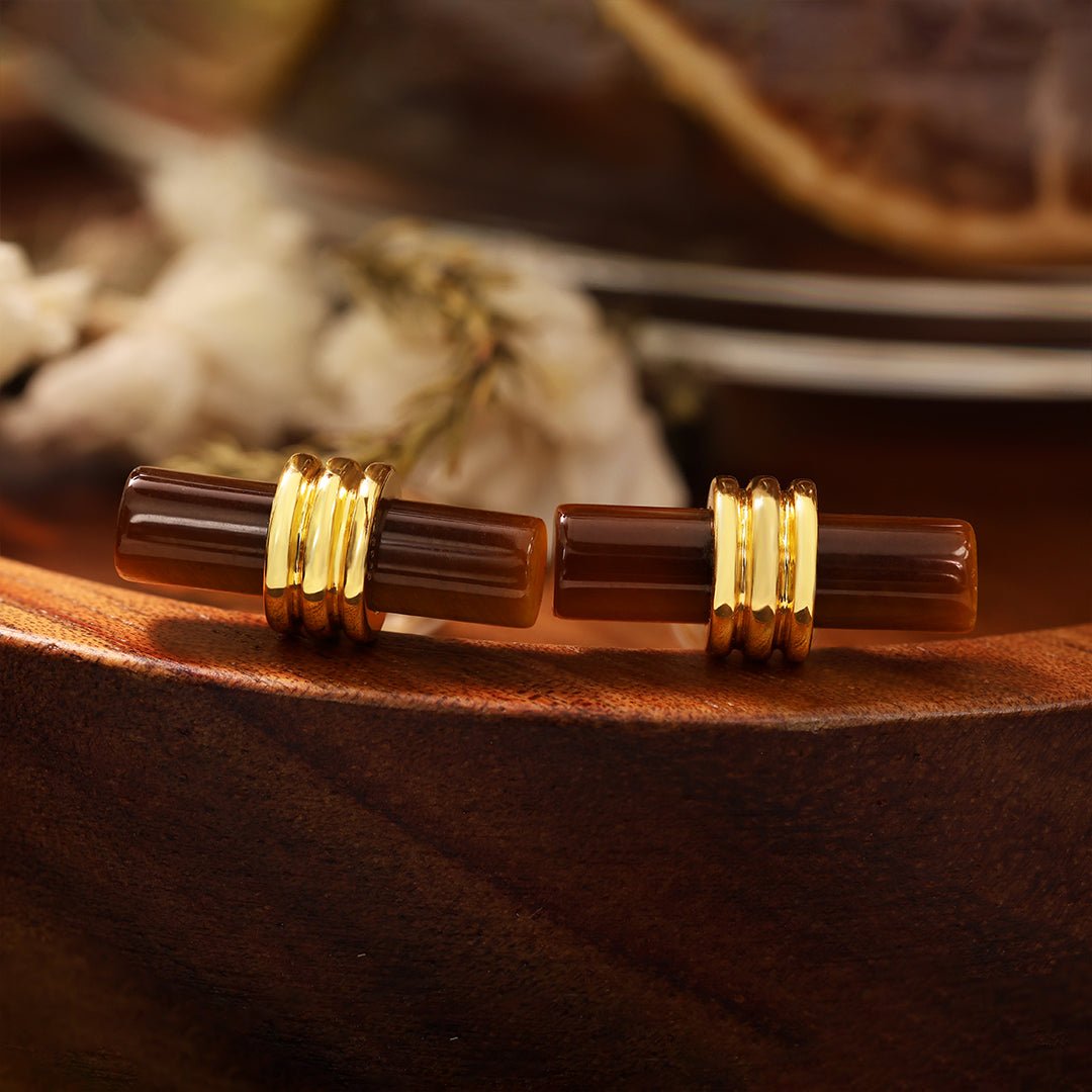 Tigers Eye Beam Earrings - LGG Jewelry