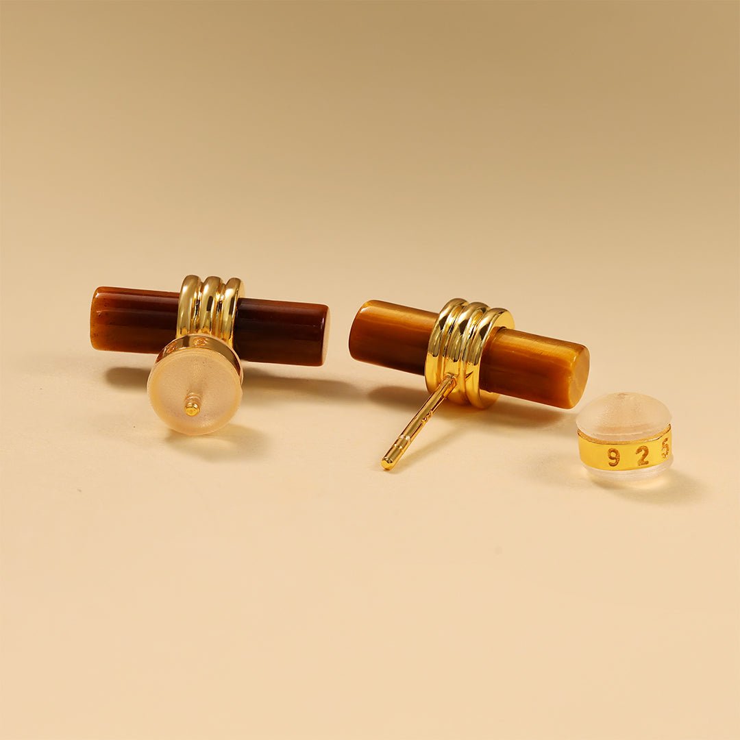 Tigers Eye Beam Earrings - LGG Jewelry
