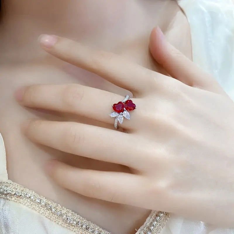 Toi Et Moi Heart Shape Engagement Ring - LGG Jewelry