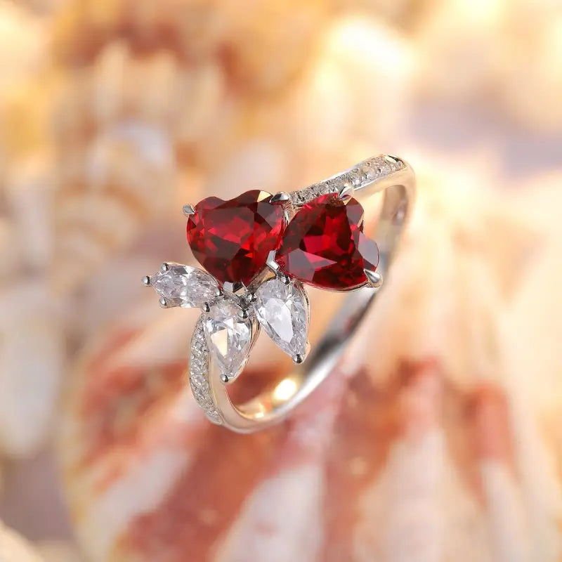 Toi Et Moi Heart Shape Engagement Ring - LGG Jewelry