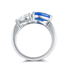 Lade Bild in die Galerieansicht, Toi Et Moi Pear Cut Spinel &amp; Moissanite Engagement Ring - LGG Jewelry