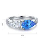 Lade Bild in die Galerieansicht, Toi Et Moi Pear Cut Spinel &amp; Moissanite Engagement Ring - LGG Jewelry