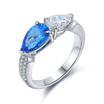 Lade Bild in die Galerieansicht, Toi Et Moi Pear Cut Spinel &amp; Moissanite Engagement Ring - LGG Jewelry