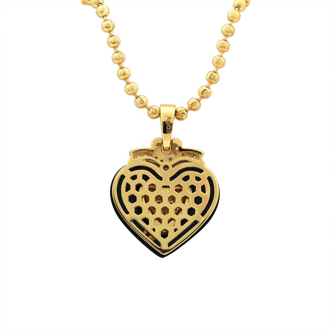 Triple Heart Black Agate Necklace - LGG Jewelry