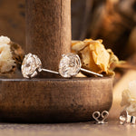 Lade Bild in die Galerieansicht, Tulip Diamond Stud Earrings - Round Cut Lab Created Diamonds - LGG Jewelry