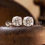 Lade Bild in die Galerieansicht, Tulip Diamond Stud Earrings - Round Cut Lab Created Diamonds - LGG Jewelry