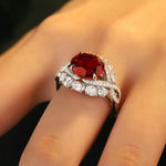 Lade Bild in die Galerieansicht, Twist Band 4.8 Ct Lab Ruby Engagement Ring - LGG Jewelry